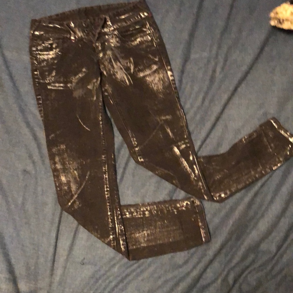 Black and silver skinny jeans